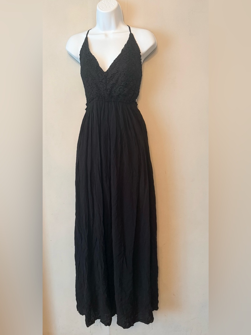 Cute and sexy Black Lace Bodice backless Maxi Dress - - Picture 2 of 6